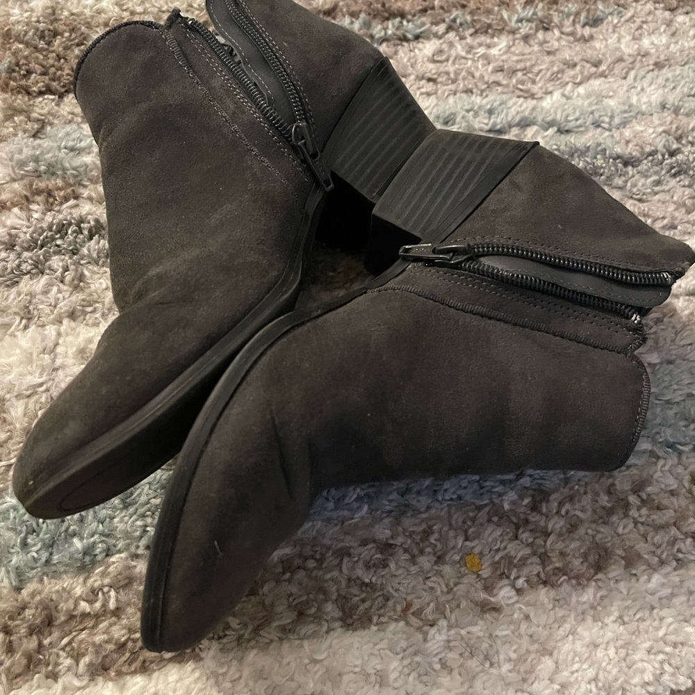 Dark Grey Suede Ankle Boots - Classic Slip-On Chelsea Style